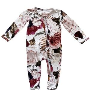 Posh peanut zipper romper Black rose 9/12m